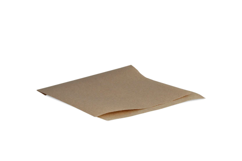 Hamburger zakje 16x16cm kraft vetvrij papier
