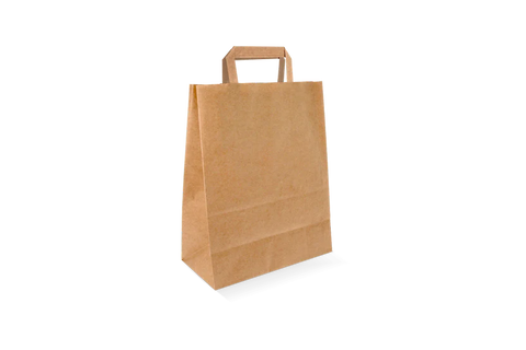 Papieren draagtassen Klein Bruin 22+10x28cm gerecycled