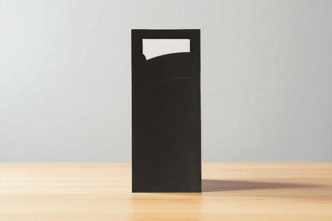Bestekzakje pochette zwart met wit servet