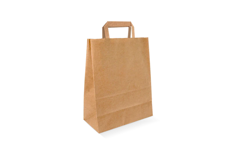 Papieren draagtassen Klein Bruin 22+10x28cm gerecycled