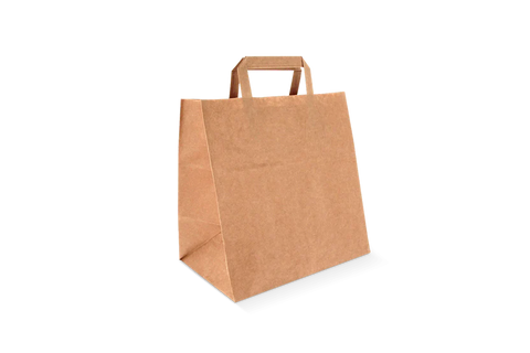 Papieren draagtassen Middel Bruin 26+17x27cm gerecycled